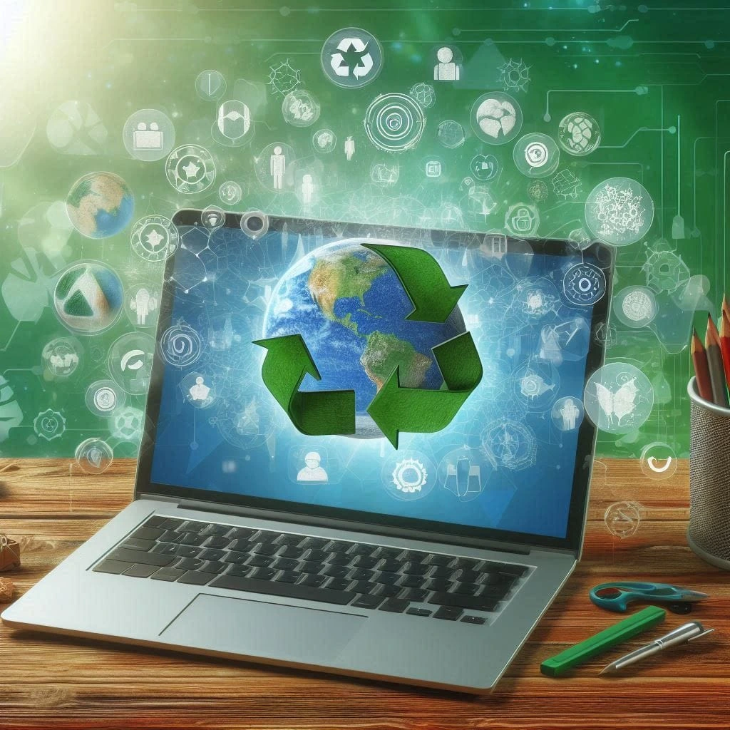 Sustainable digital marketing practices promoting eco-conscious strategies.
